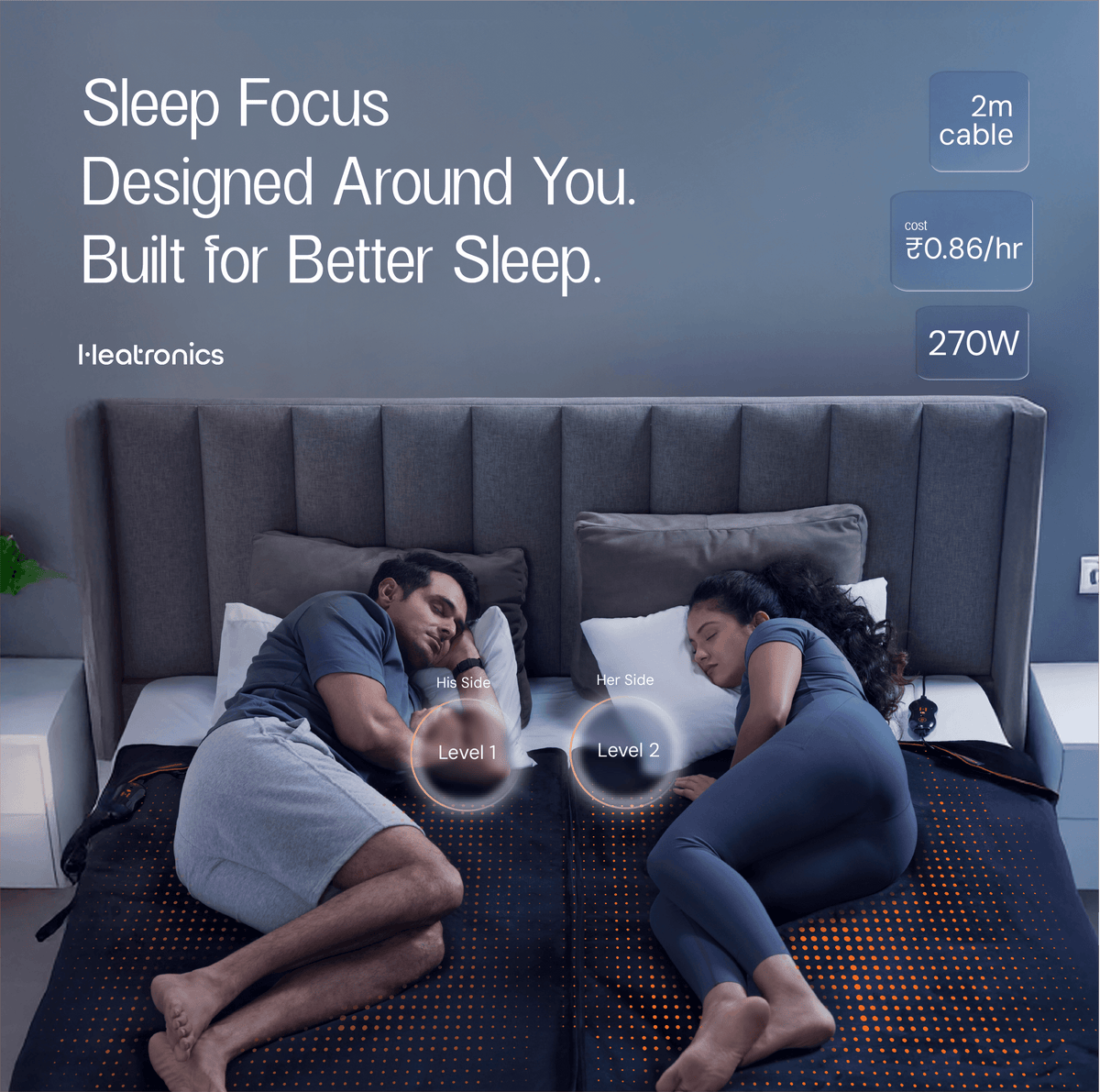 Heatronics hCore bed warmer for double bed, 2-in-1 dual zone (image 6)