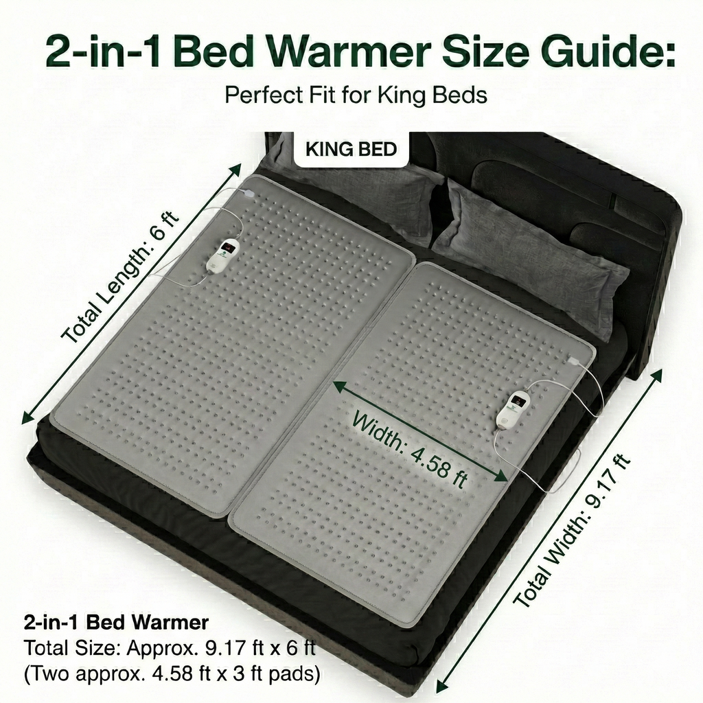 Double Bed Heating Blanket with Timer – Digital by Heatronics