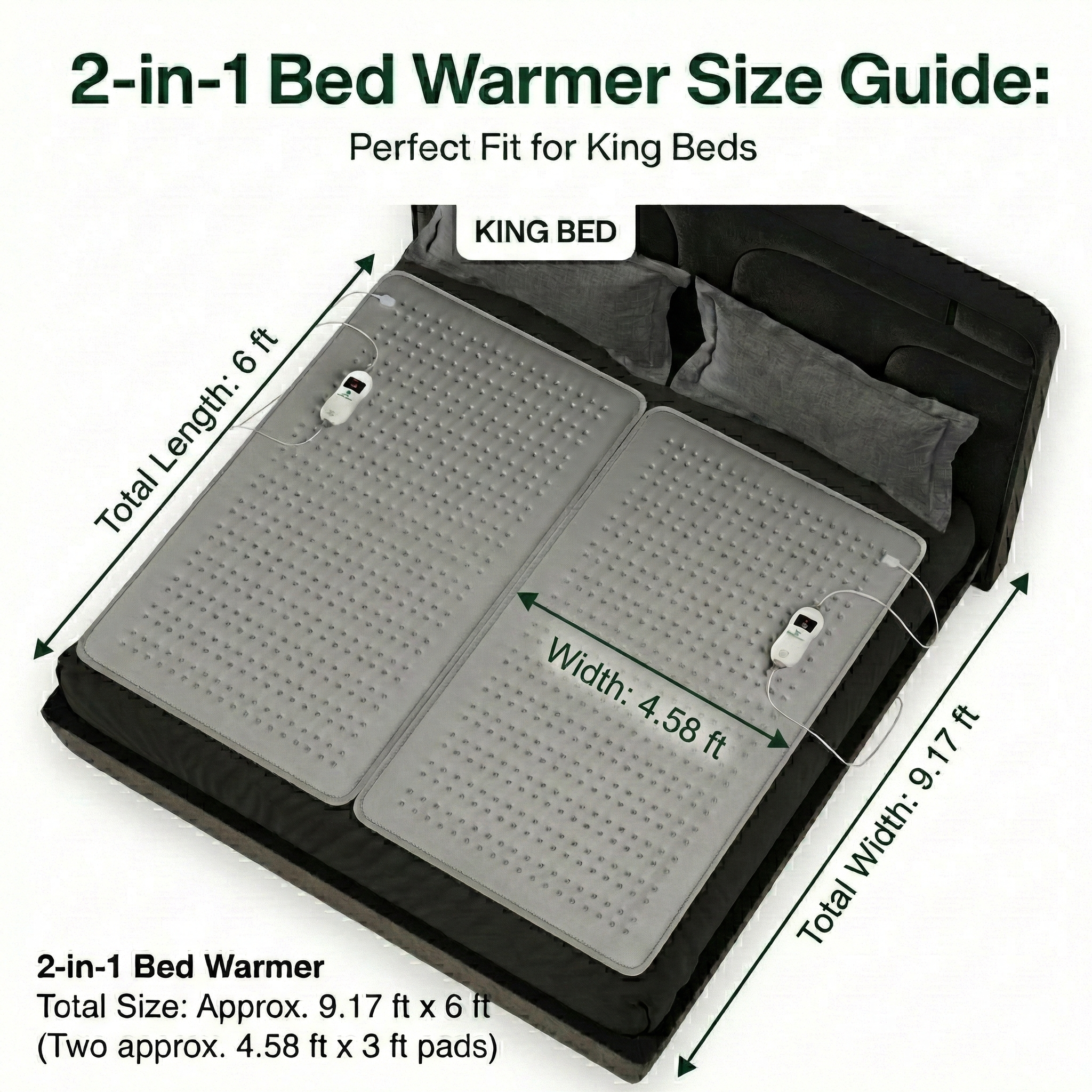 Double Bed Heating Blanket with Timer – Digital by Heatronics