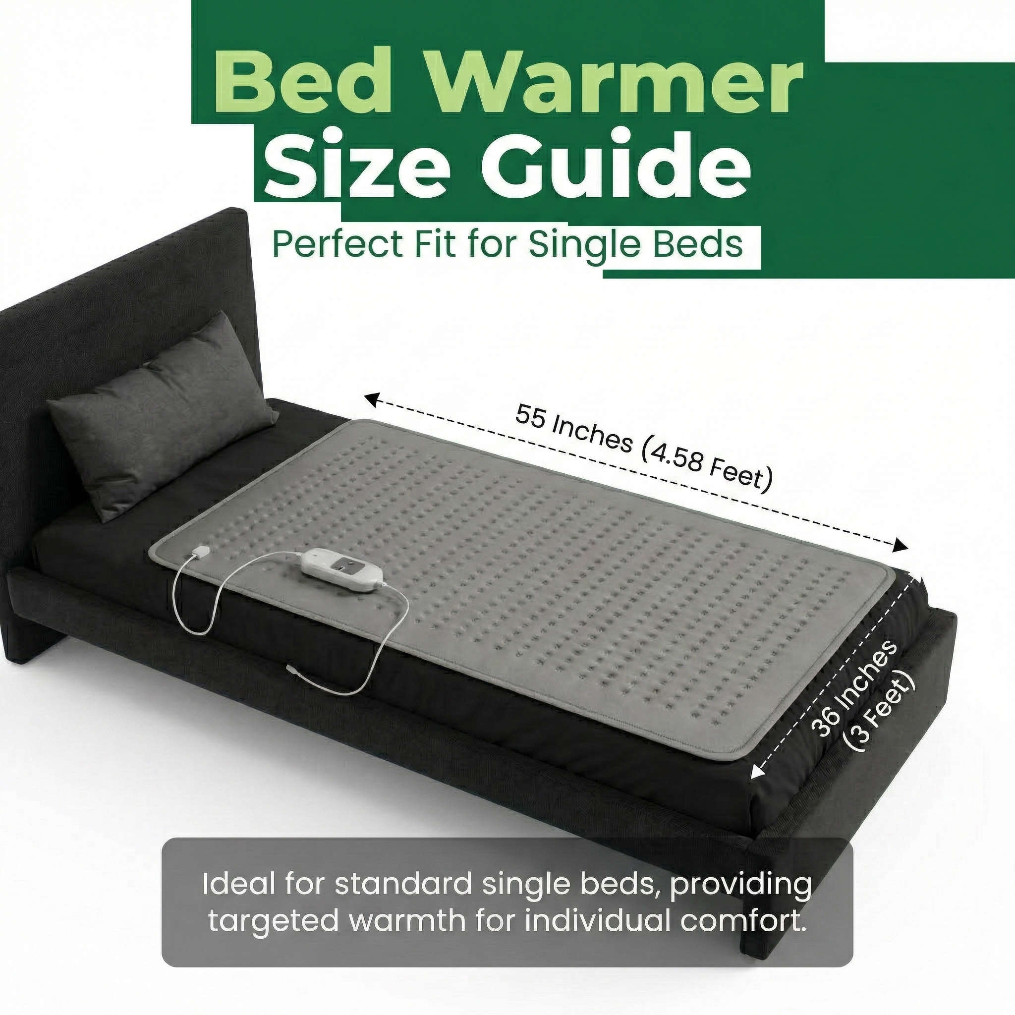 Single Bed Heating Blanket with Auto-Cutoff – Digital by Heatronics