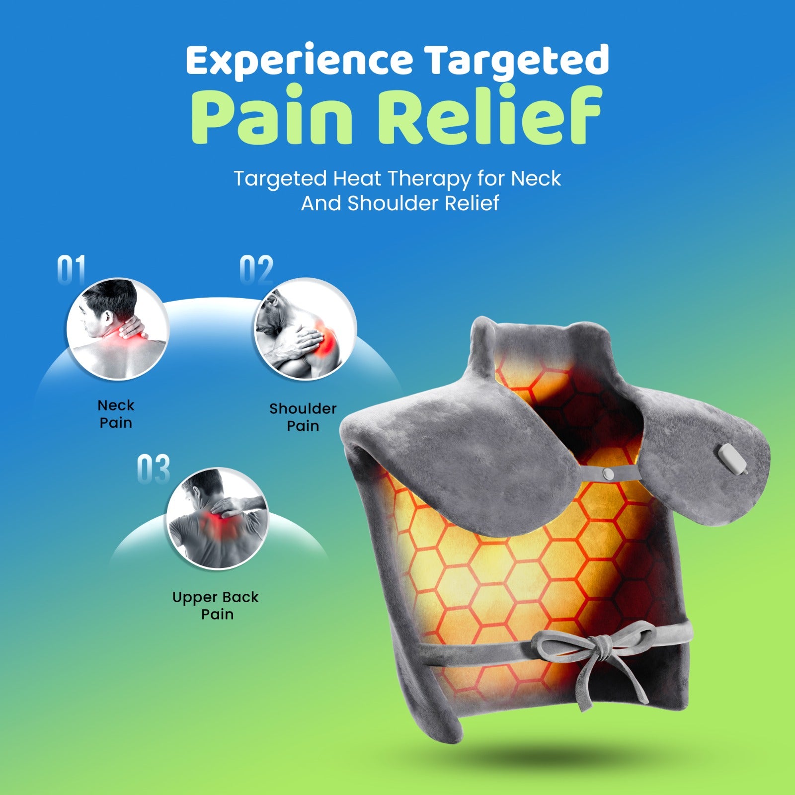 Cervical Heating Pad for Stiff Neck & Frozen Shoulder – Digital by Heatronics®