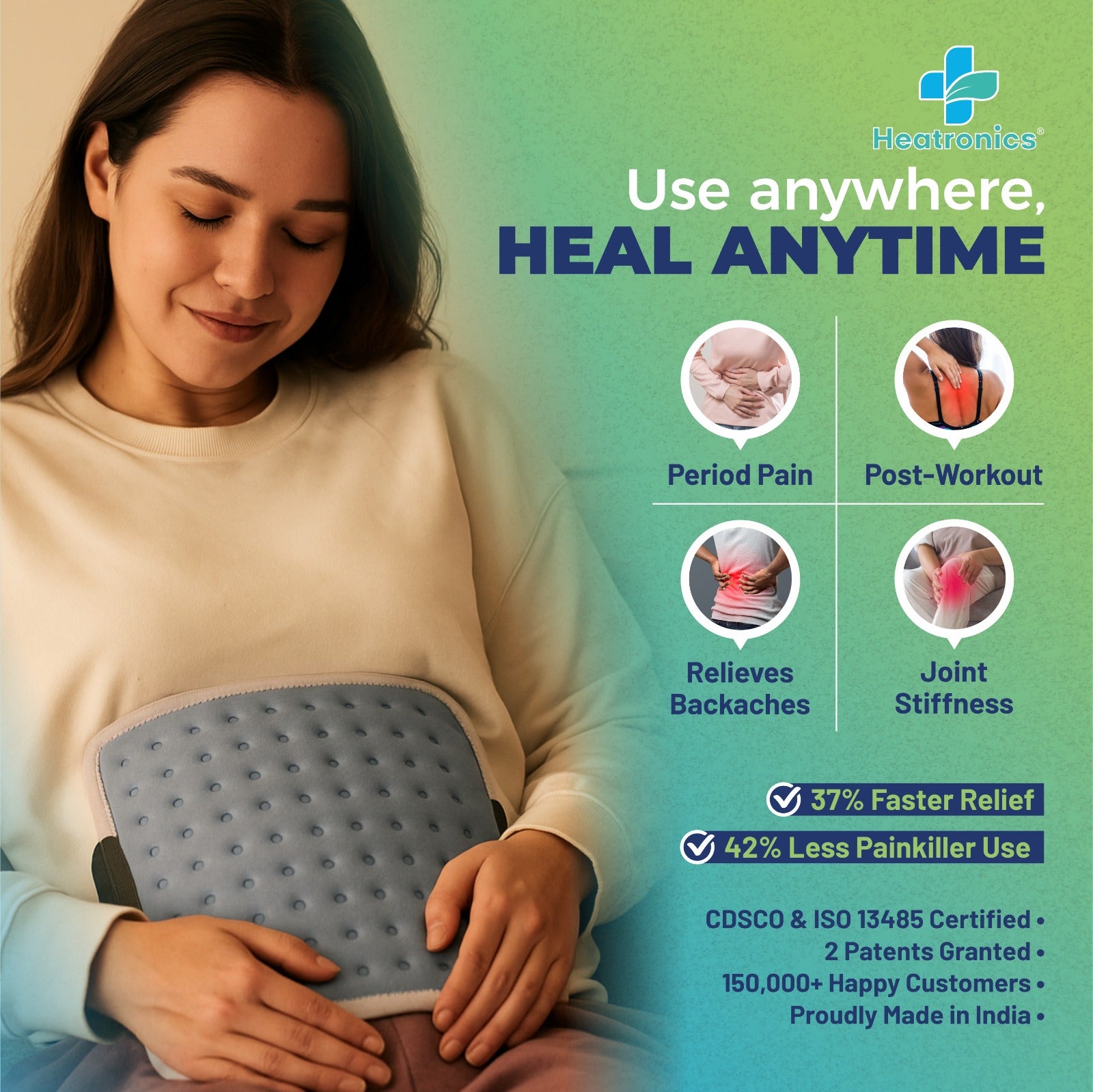 Heating Pad for Pain Relief – Regular Size, Analog by Heatronics®